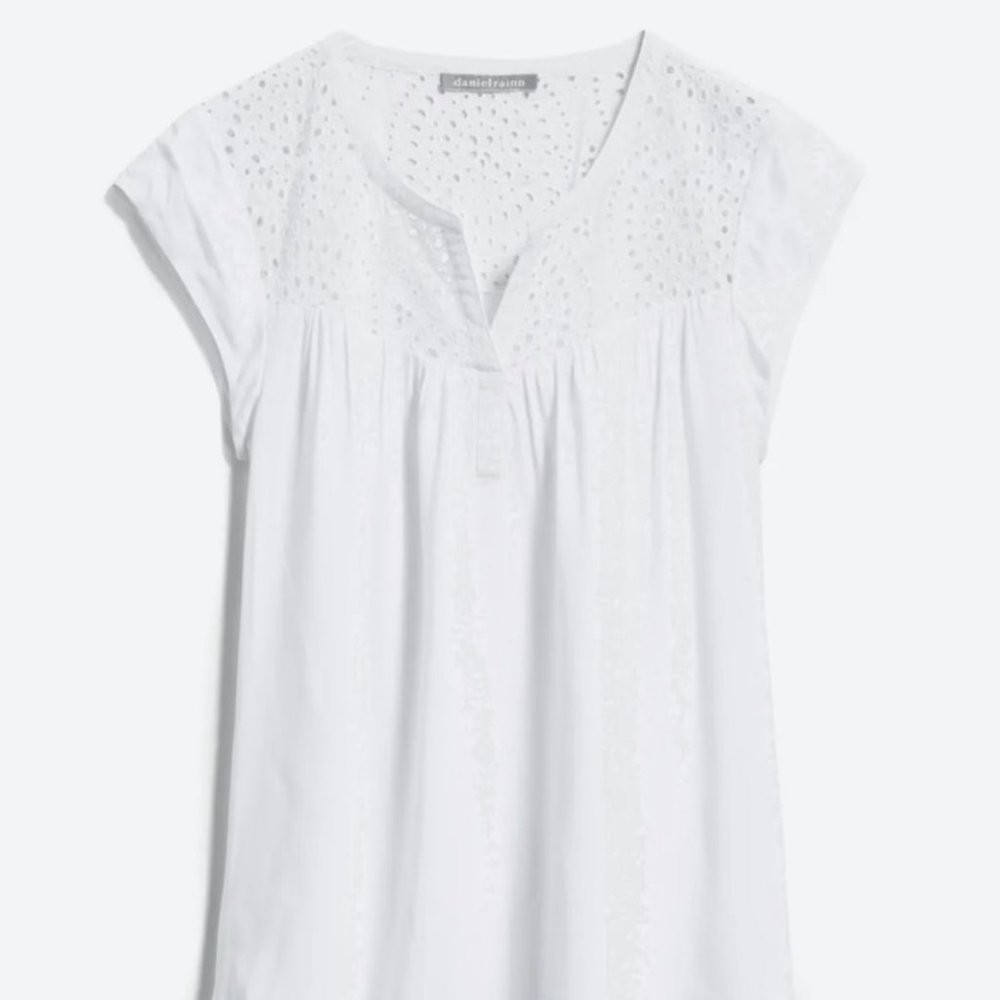 PALE SKY Kiara Eyelet Detail Top